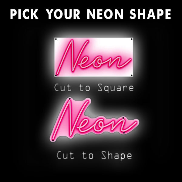 Pink Drip Tick Neon cursive sign, square or custom shape cuts