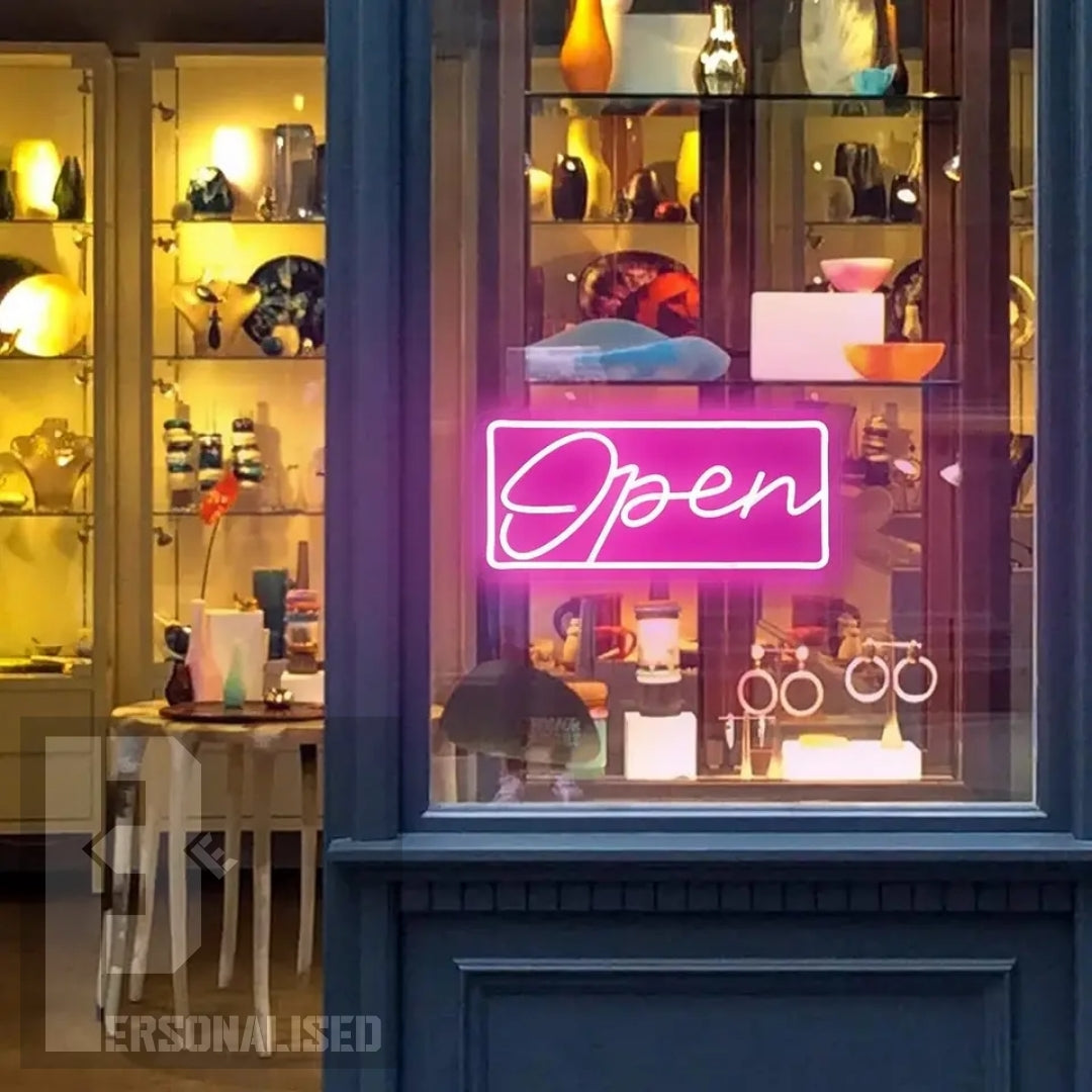 Pretty Open Sign Boutique Shop Beauty Salon Business Led Neon Sign