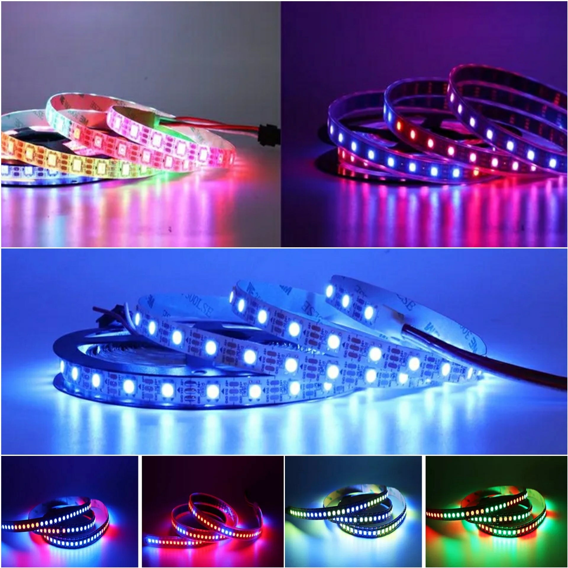 Flexible slim LED strip lights with customizable RGBW colors for bar restaurant signs
