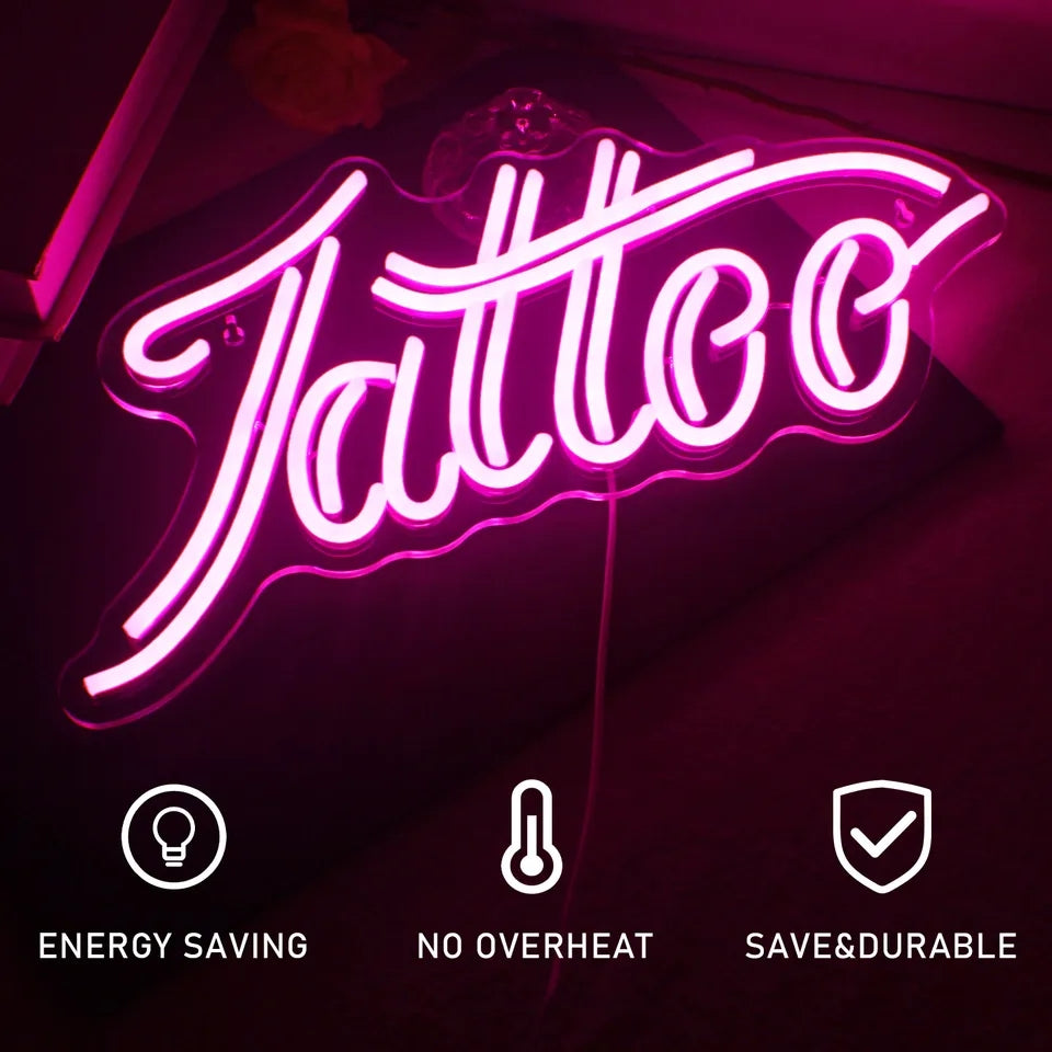 Tattoo Parlour Artist Stylist Salon Open Business Led Neon Sign