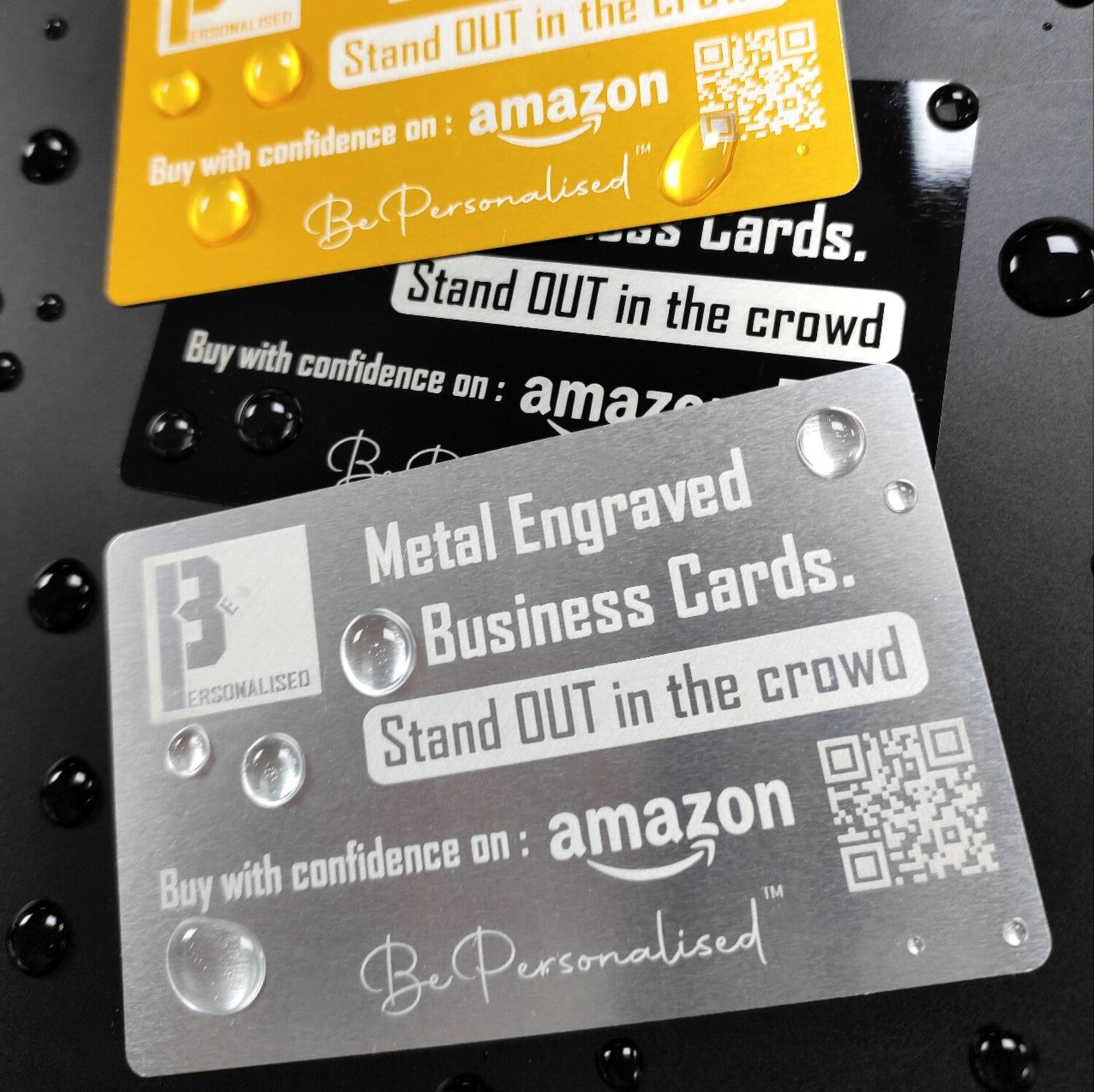 Metal Business Cards. Free Professional Design. Double Or Single Sided. QR Code Compatible.