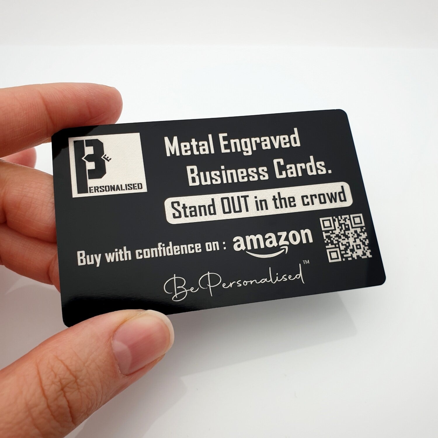 individual metal business card for editing and advertisement