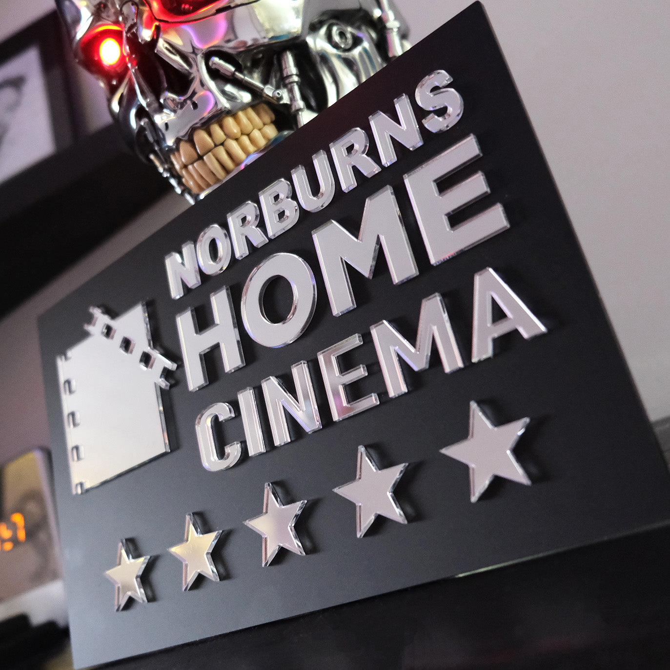 Custom Home Cinema Sign, 4K Ultra HD Home Theater Plaque, Dolby Atmos Home Cinema Badge