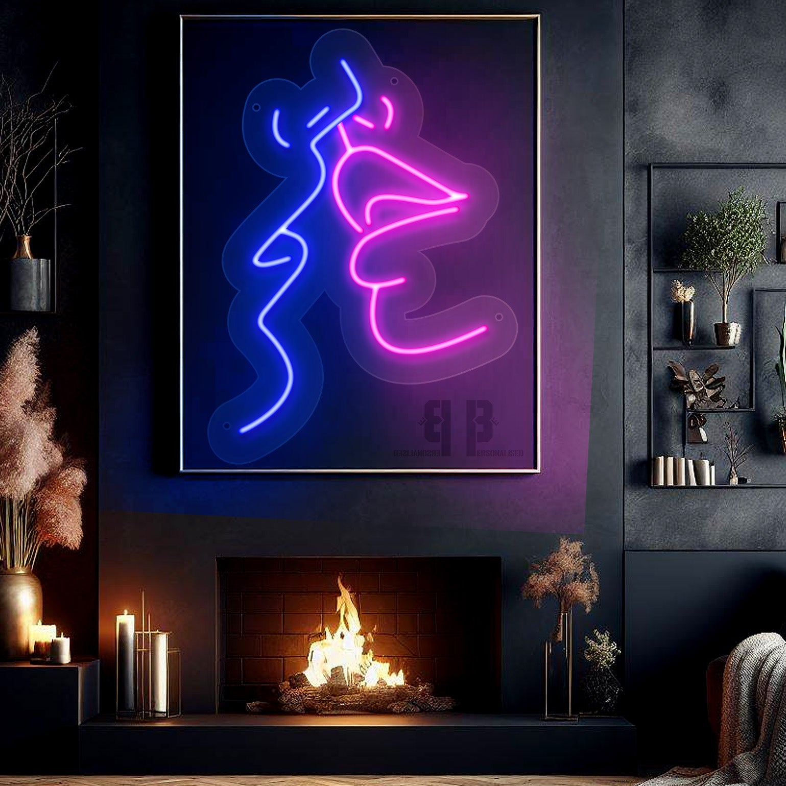 Inter-Twined Kiss Seduction Neon Sign Wedding Home Decor Inspiration 2024 2025 2026 Personalised Welcome to Our Wedding