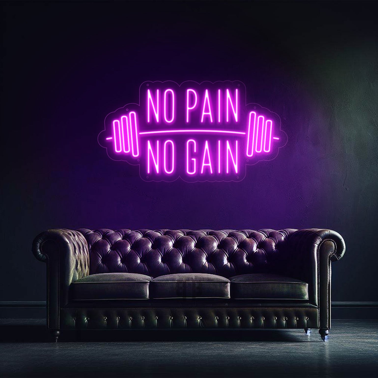 NO PAIN NO GAIN NEON Business Fitness Gym Shop Company Sign on Brand