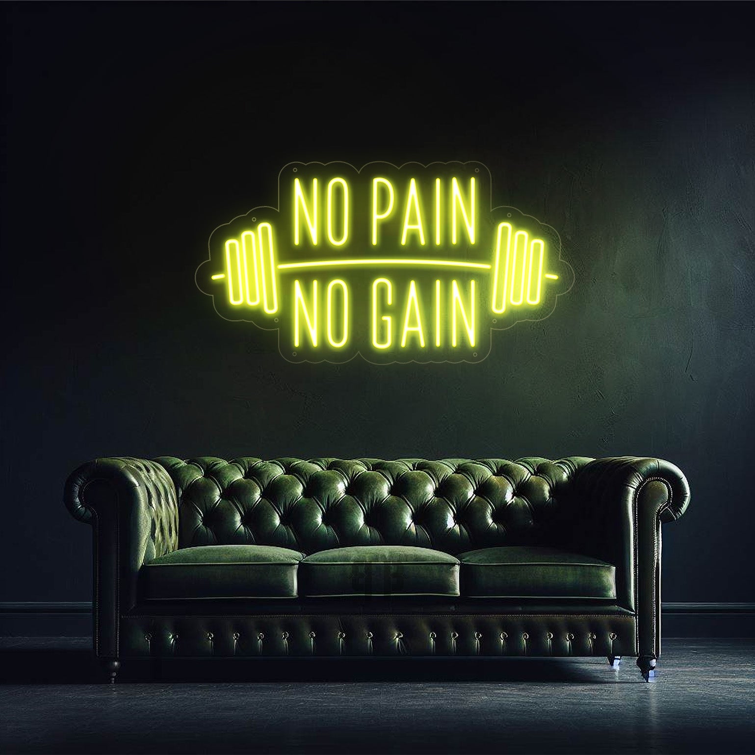 NO PAIN NO GAIN NEON Business Fitness Gym Shop Company Sign on Brand