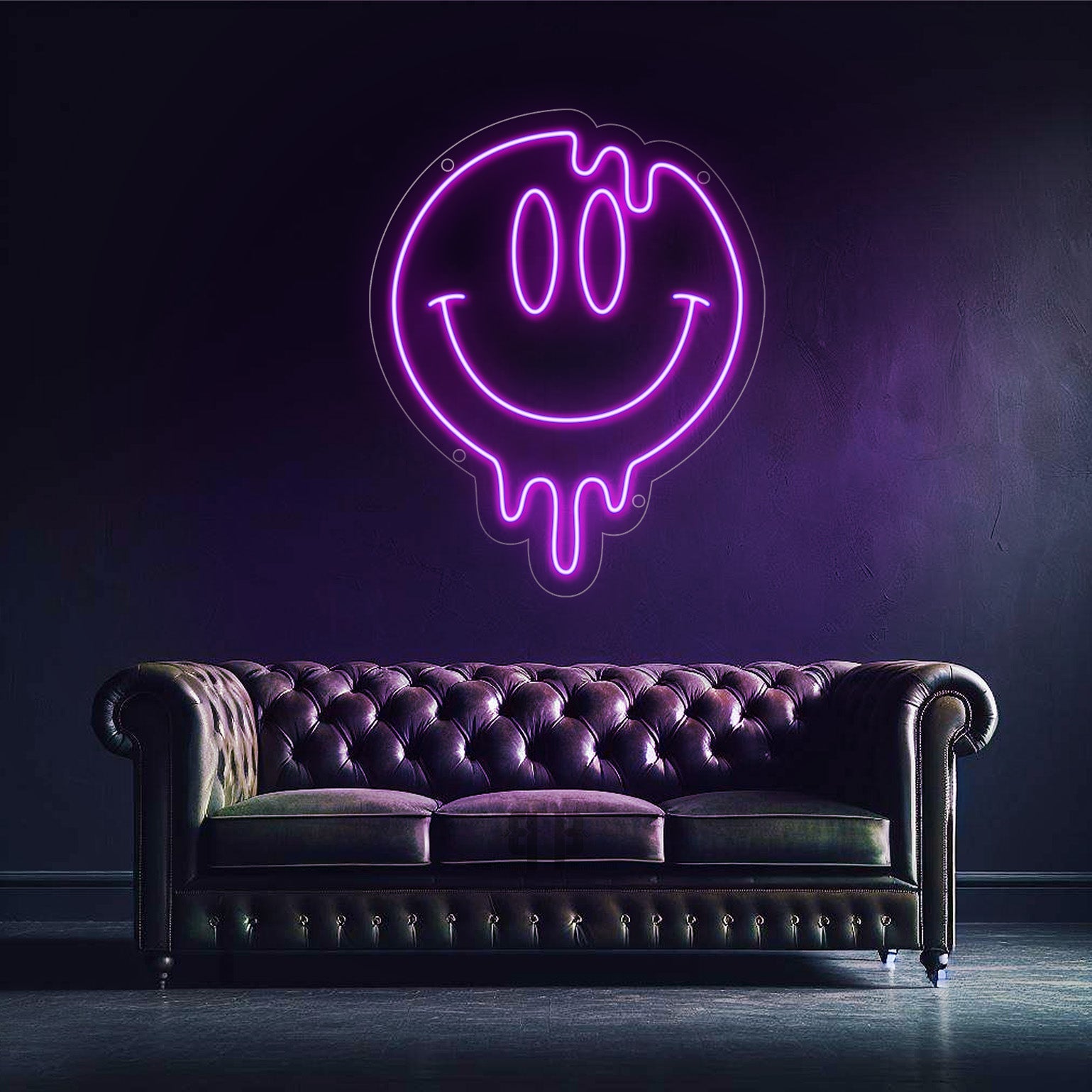 Smiley Drip Neon Bar Nail Beauty Salon Restaurant Shop Company Sign on Brand