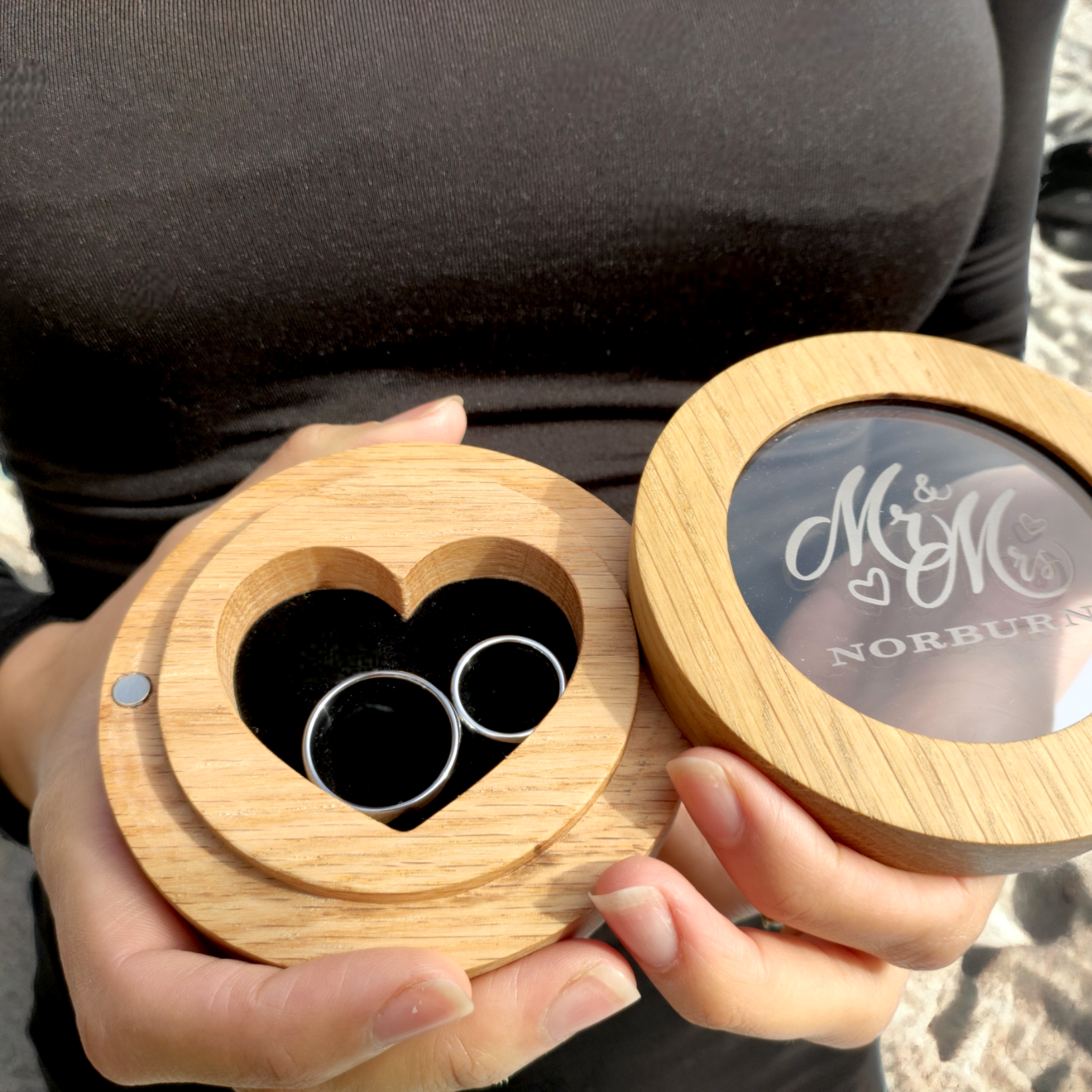 Wedding Ring Box Personalised Heart-Shaped