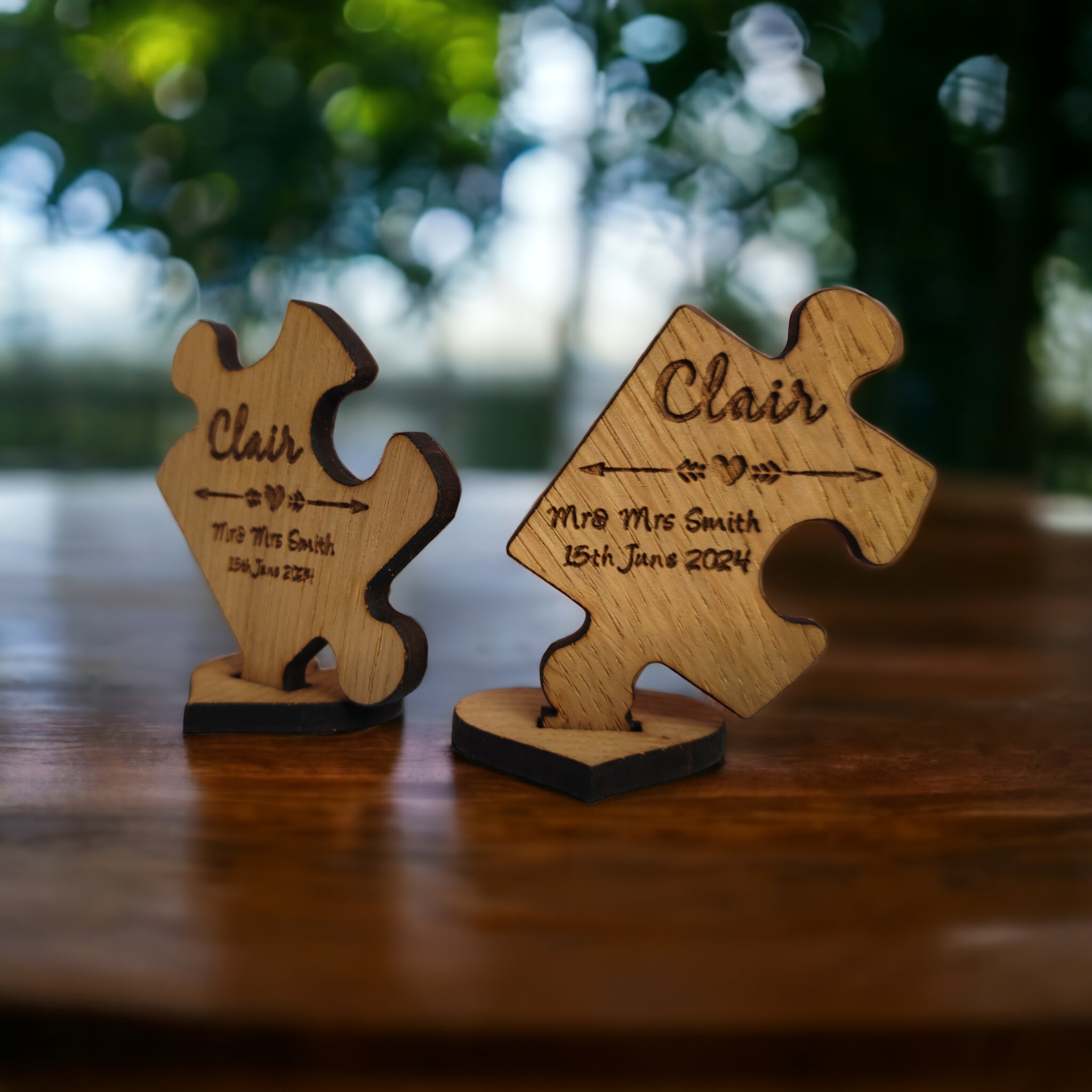 Place Card Personalised Name Tag Jigsaw For Wedding Breakfast Tables