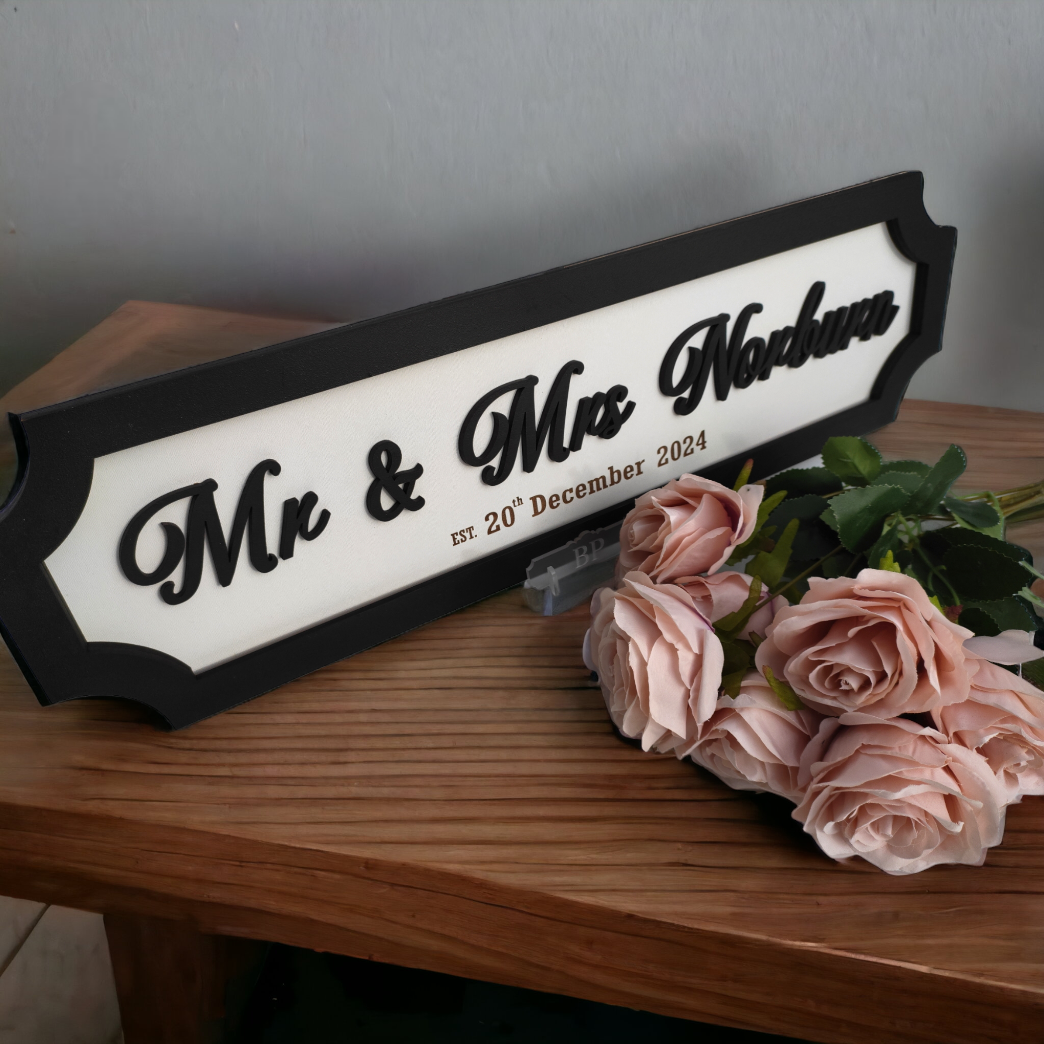 Street Sign Personalised Vintage-Style Led Light Up Wedding Road Sign