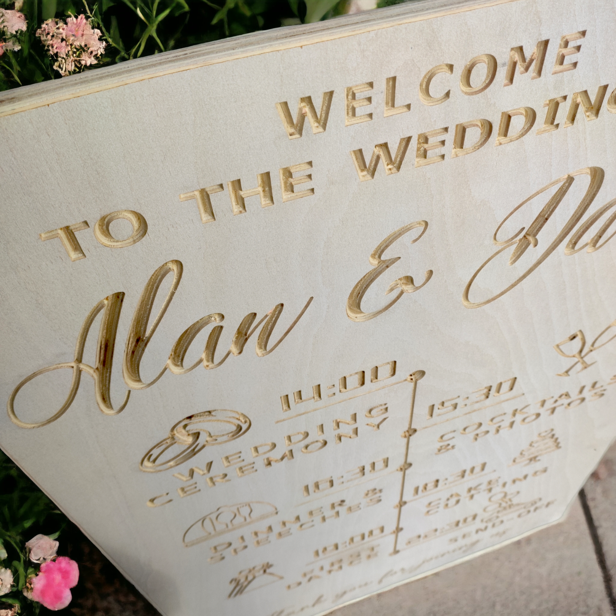 Order Of The Day Wooden Wedding Sign - Various Colours