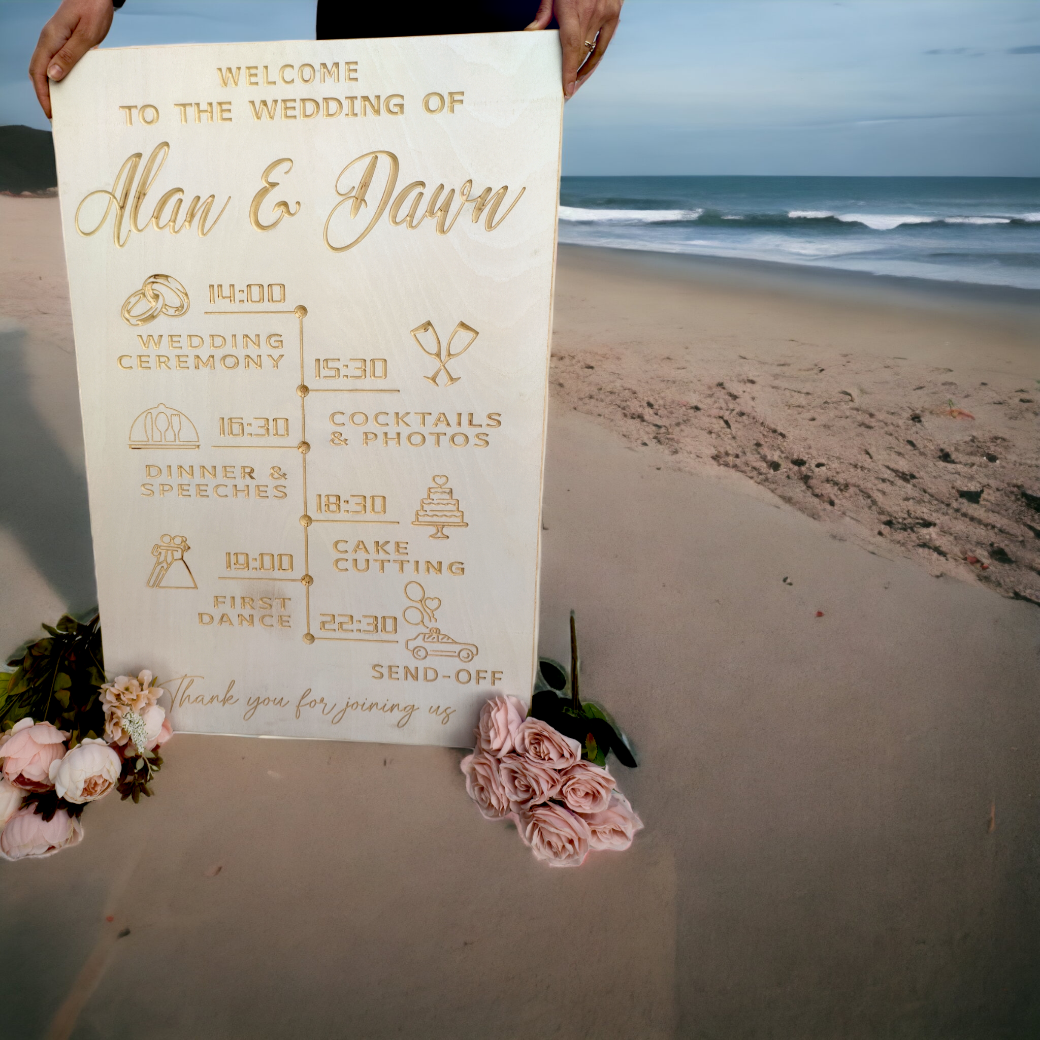 Order Of The Day Wooden Wedding Sign - Various Colours