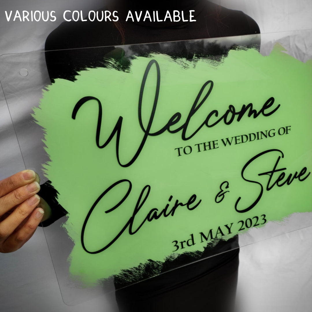 Welcome To Our Wedding Sign: Custom-Painted and On-Trend: Wide Range Of Colour Options