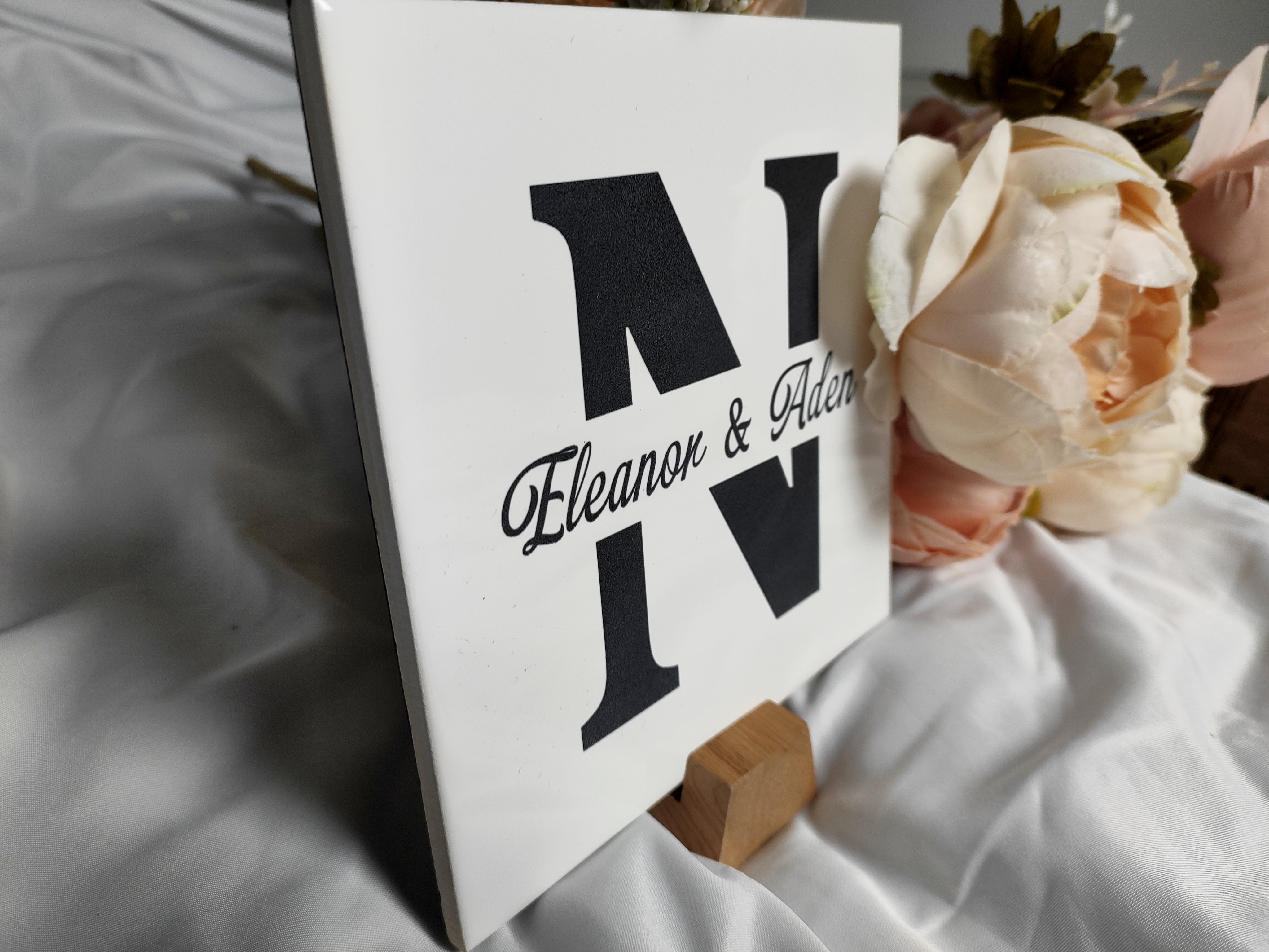 Welcome To Our Wedding Tile, Personalised Engraving - Various Sizes