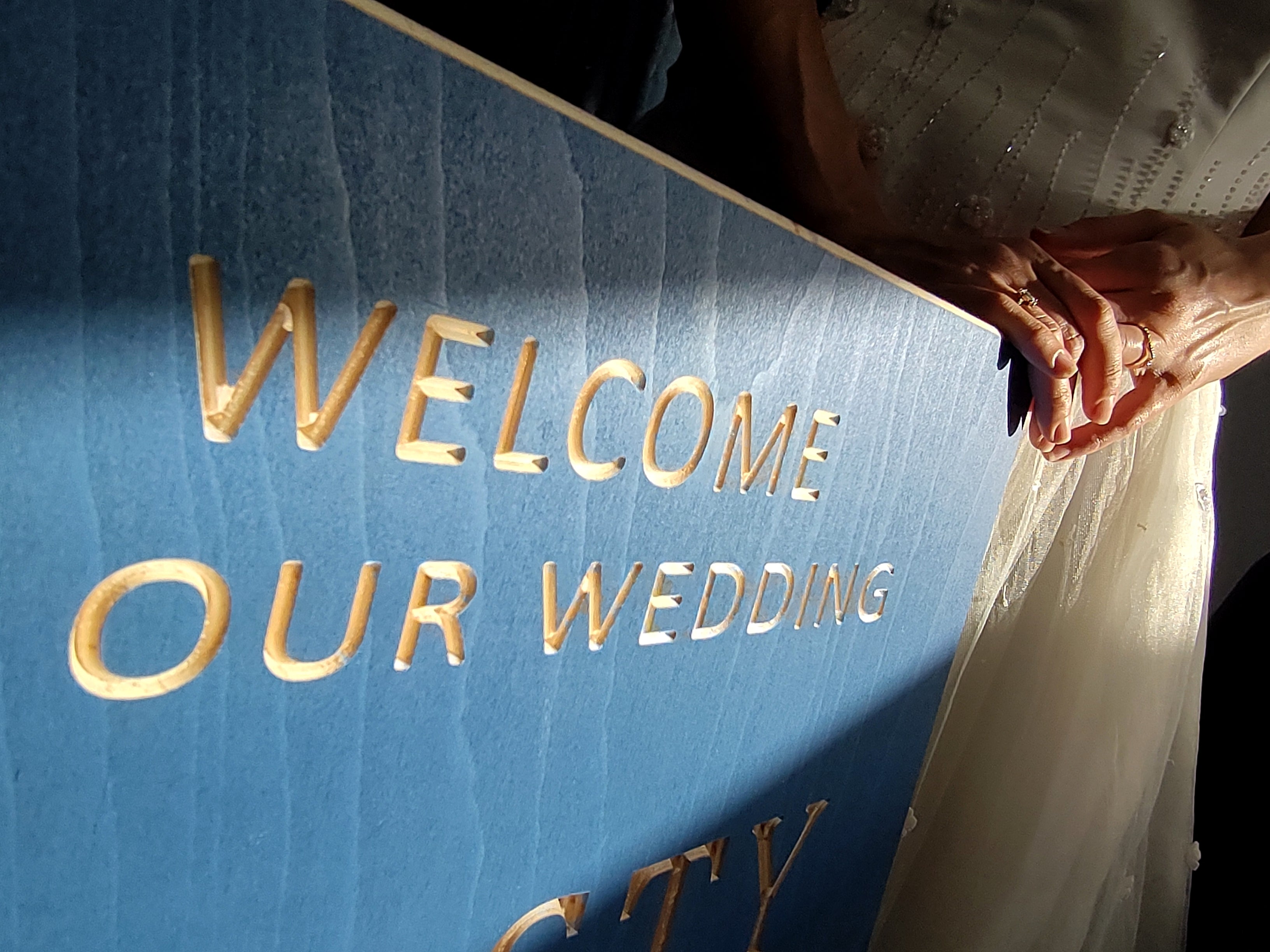 Welcome To Our Wedding Personalised Wooden Sign