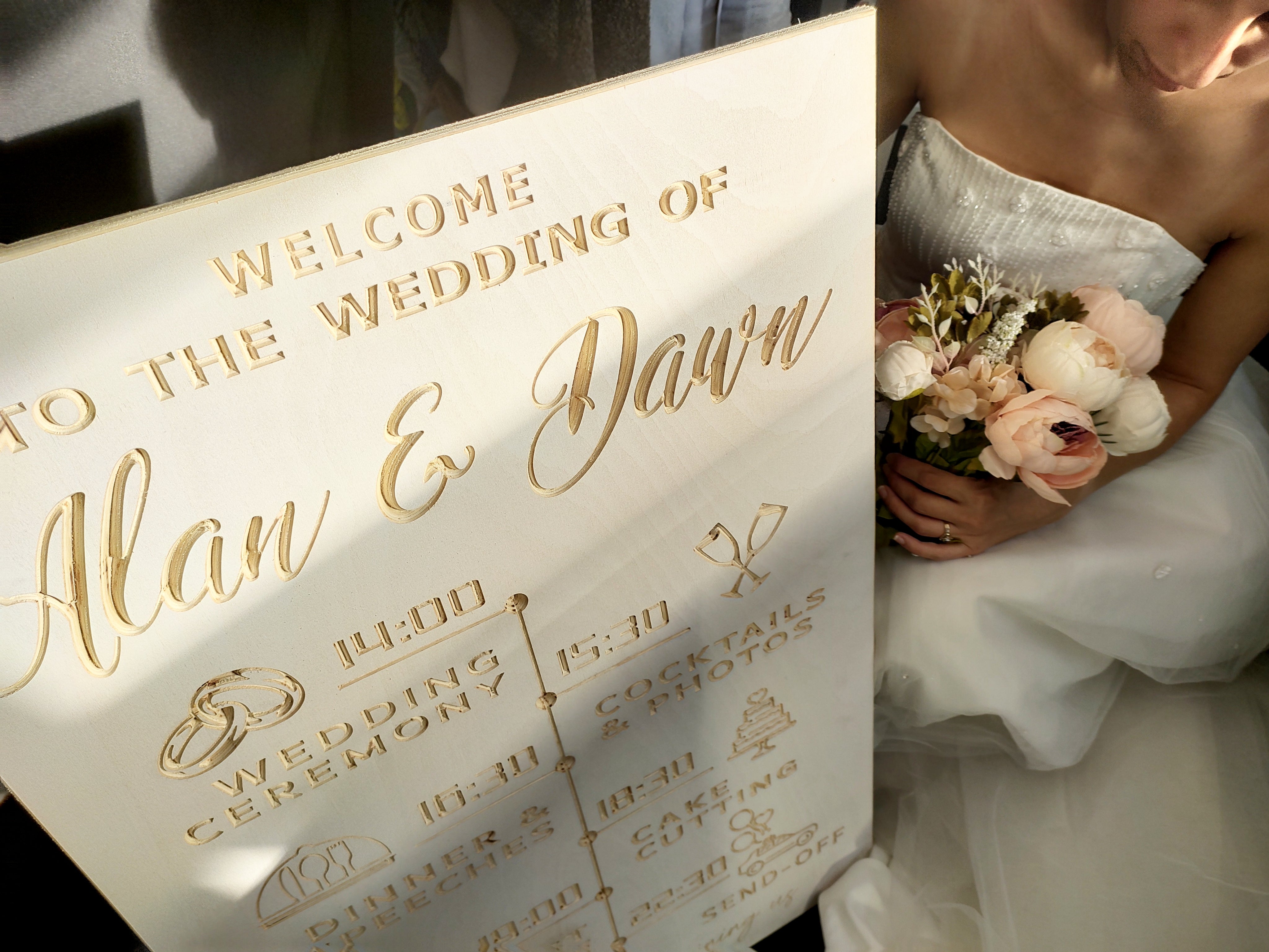 Order Of The Day Wooden Wedding Sign - Various Colours