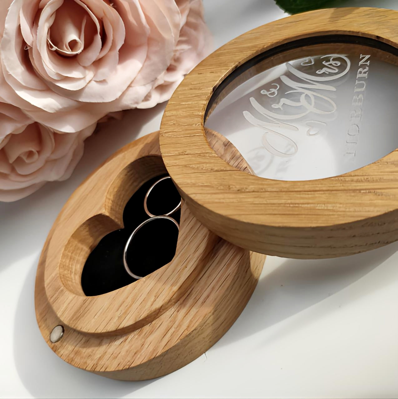 Wedding Ring Box Personalised Heart-Shaped