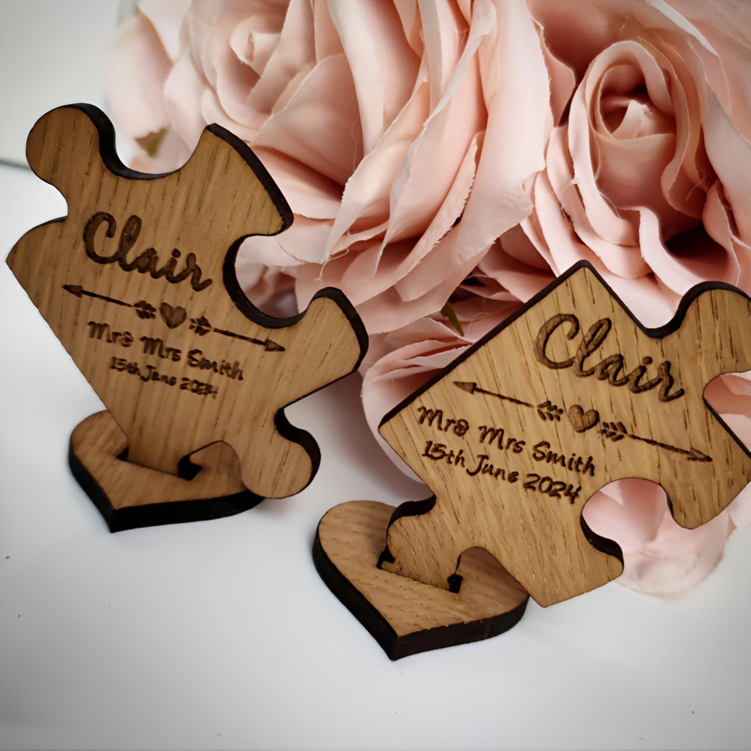 Place Card Personalised Name Tag Jigsaw For Wedding Breakfast Tables