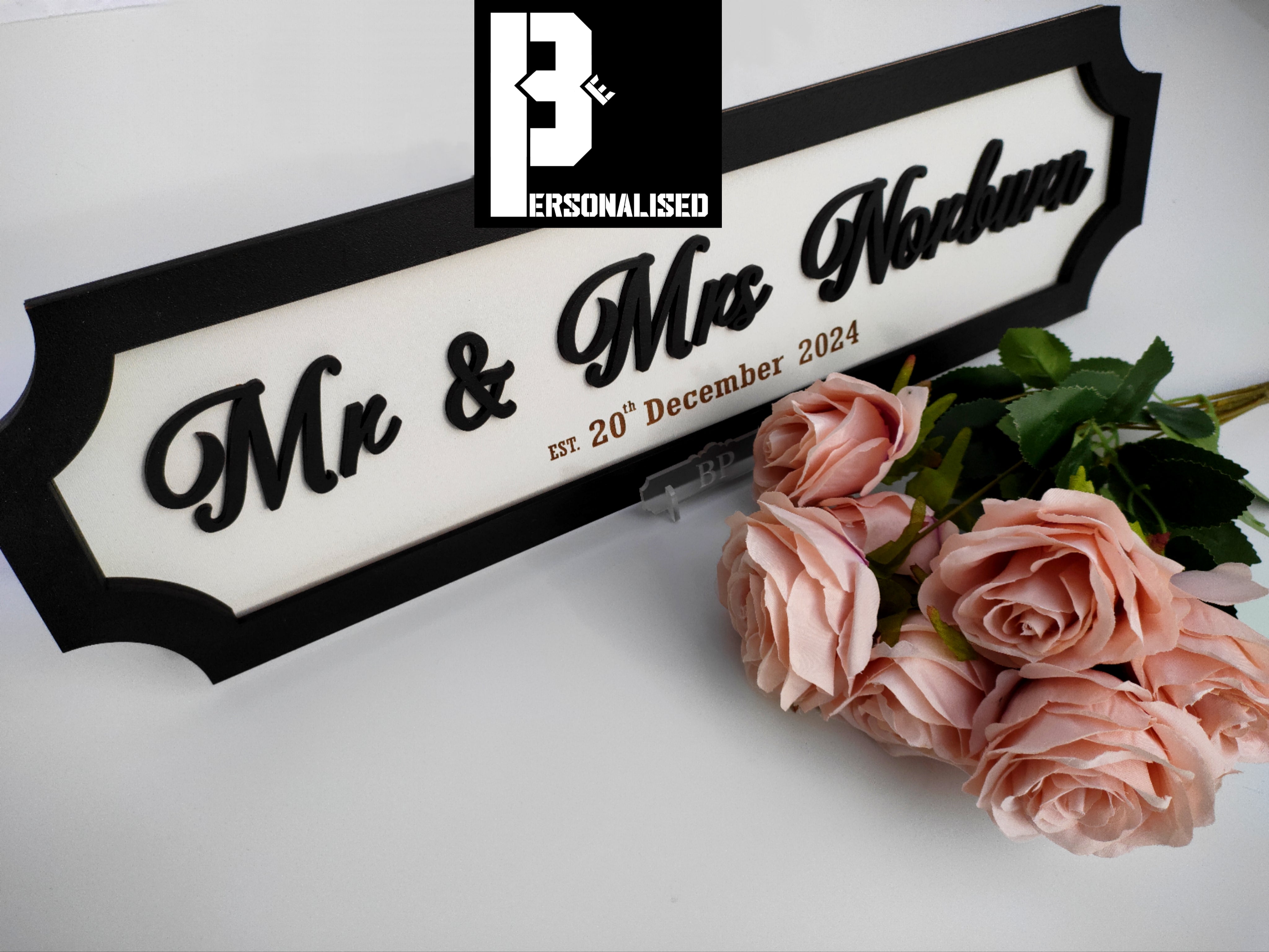 Street Sign Personalised Vintage-Style Led Light Up Wedding Road Sign