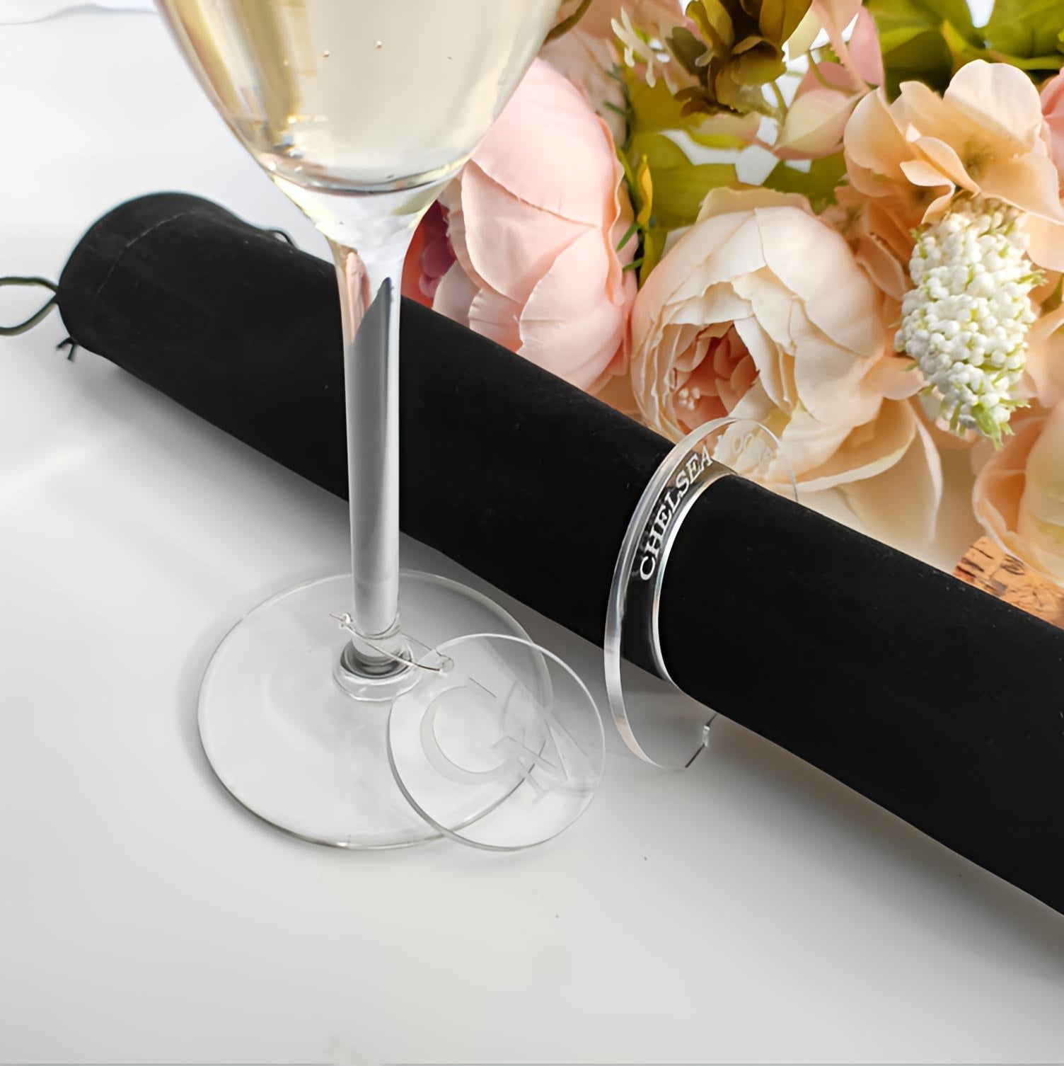 Place Card Napkin Holder Personalised Name Table Place Tag for Wedding Breakfast: Neutral Elegance