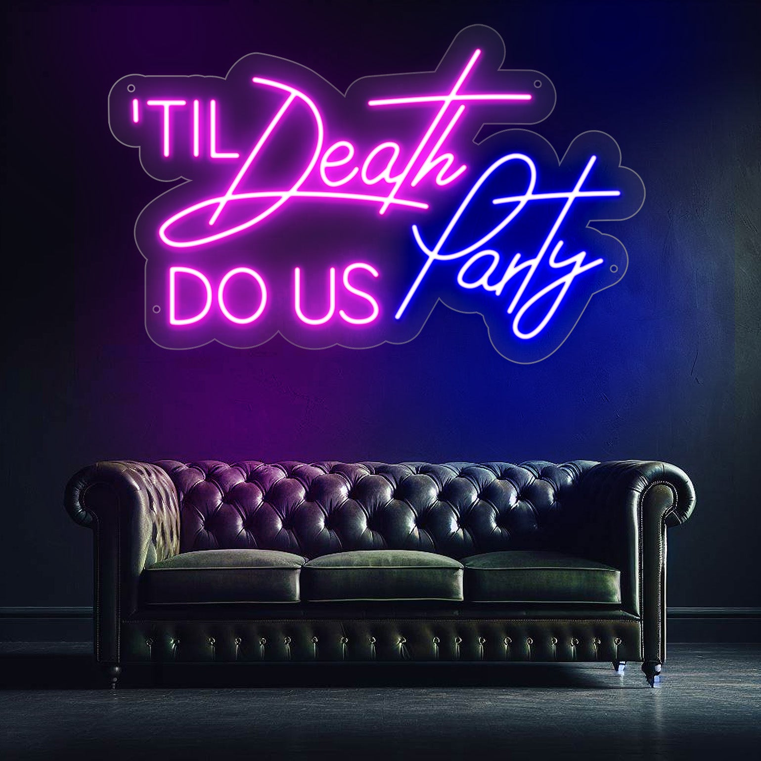 Till Death Do Us Party Neon Sign Wedding Decor Inspiration 2024 2025 2026 Personalised Welcome to Our Wedding