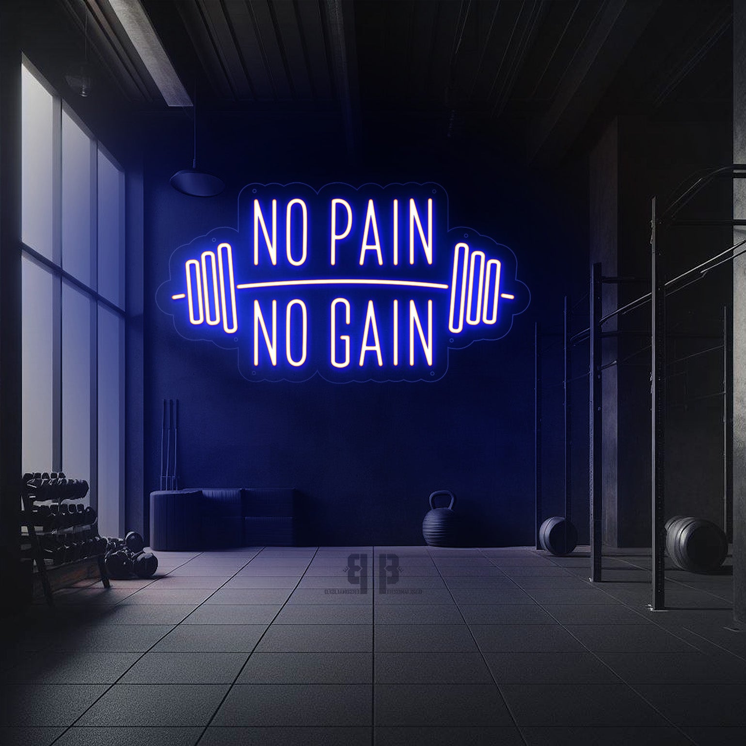 NO PAIN NO GAIN NEON Business Fitness Gym Shop Company Sign on Brand