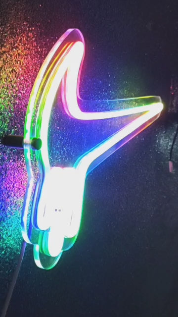 a video product of an animated neon sign 