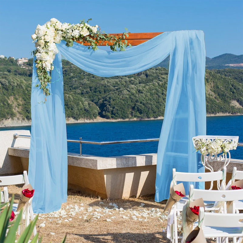 Tulle Wedding Arch, Chair Cover Wedding Table Rustic Decor Fabric in Multiple Colours: Neutral White Elegance