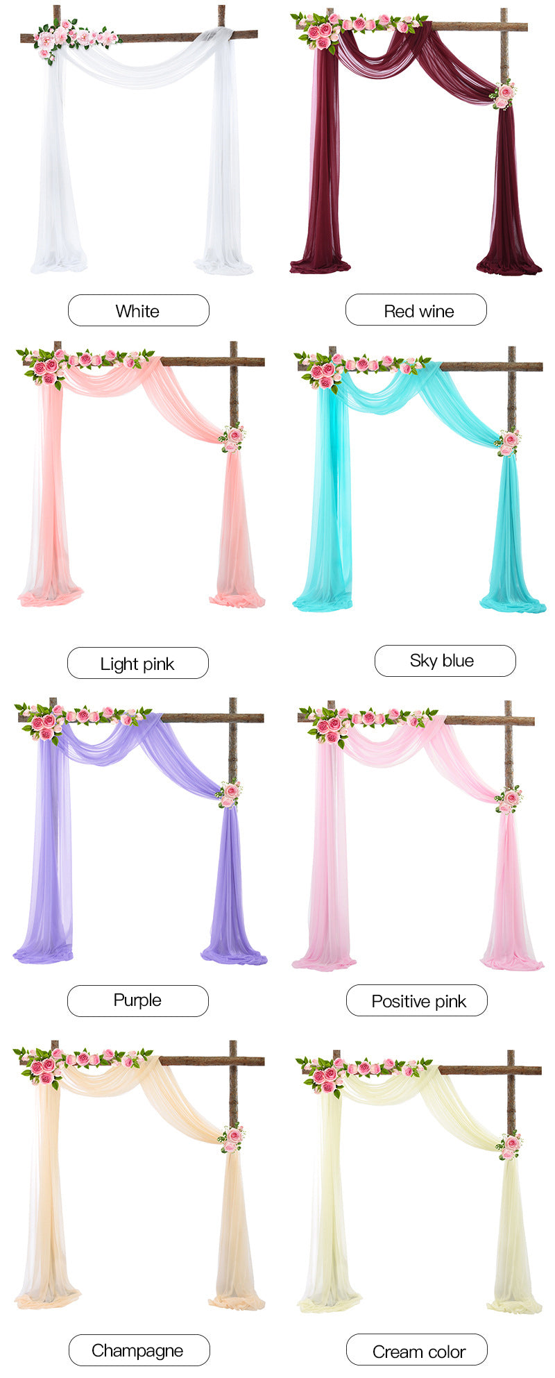 Tulle Wedding Arch, Chair Cover Wedding Table Decor Fabric in Multiple Colours: Purple Dream