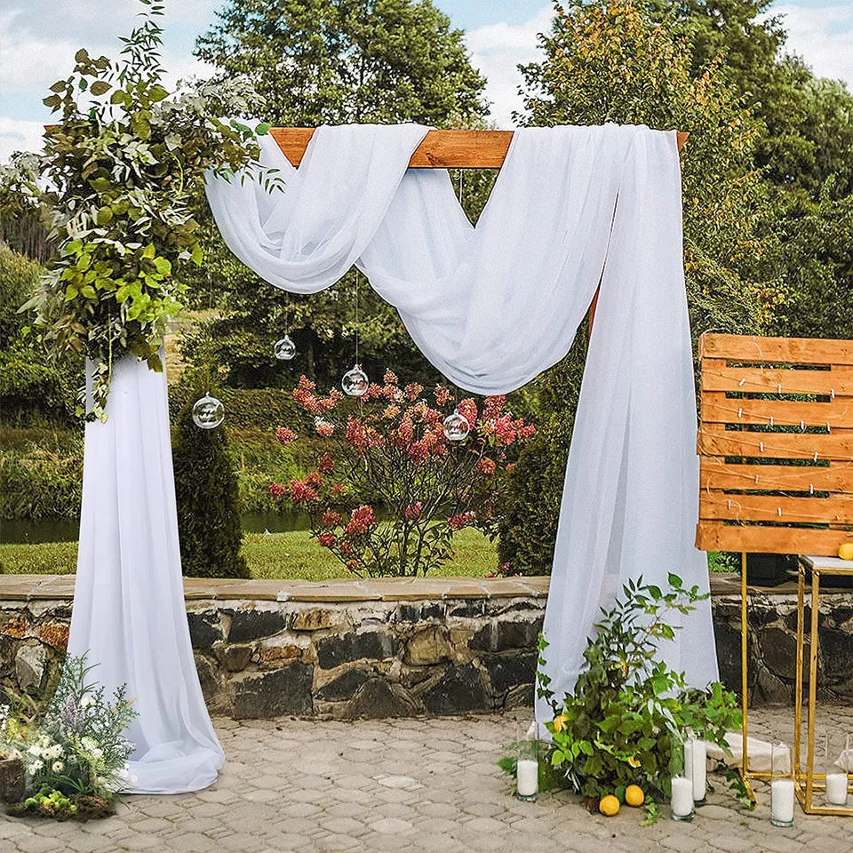 Tulle Wedding Arch, Chair Cover Wedding Table Rustic Decor Fabric in Multiple Colours: Romantic Red