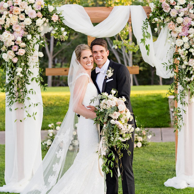 Tulle Wedding Arch, Chair Cover Wedding Table Rustic Decor Fabric in Multiple Colours: Chic Blush