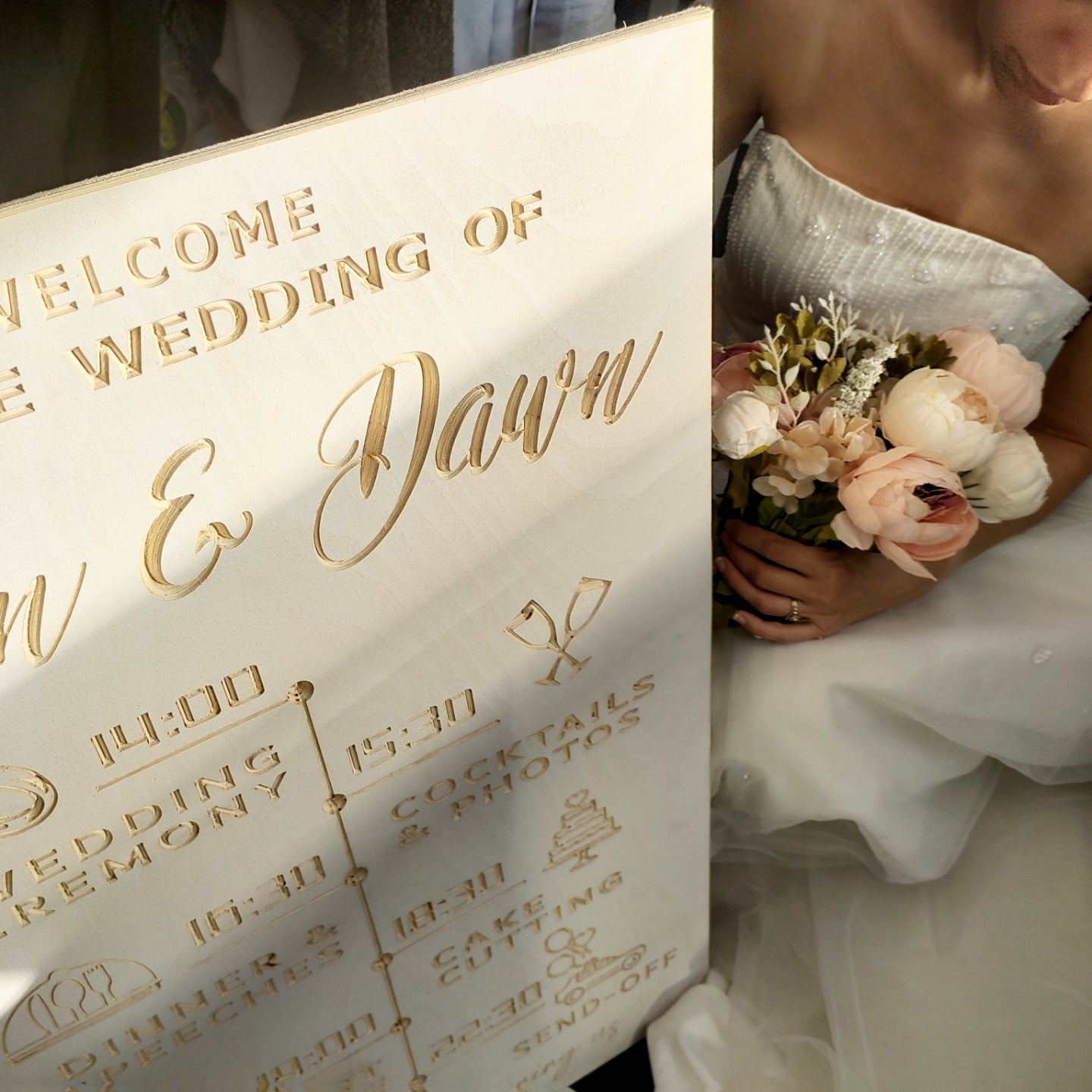 Order Of The Day Wooden Wedding Sign - Various Colours