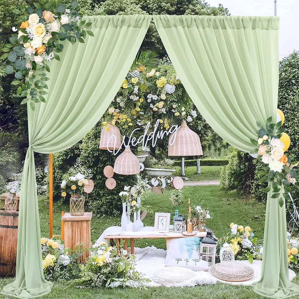 Tulle Wedding Arch, Chair Cover Wedding Table Rustic Decor Fabric in Multiple Colours: Romantic Red