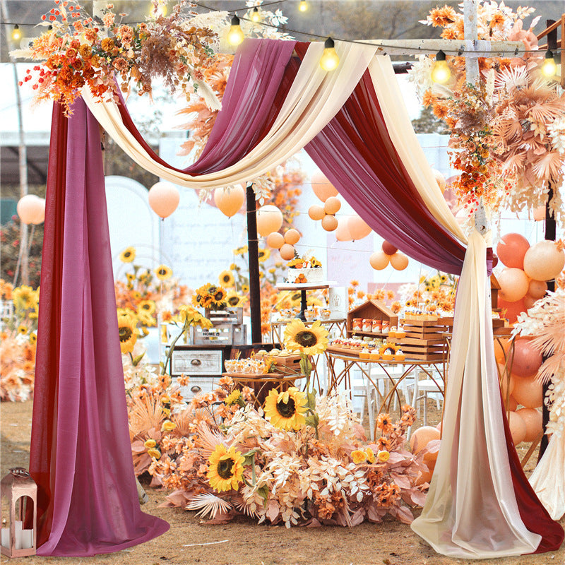 Tulle Wedding Arch, Chair Cover Wedding Table Rustic Decor Fabric in Multiple Colours: Romantic Red