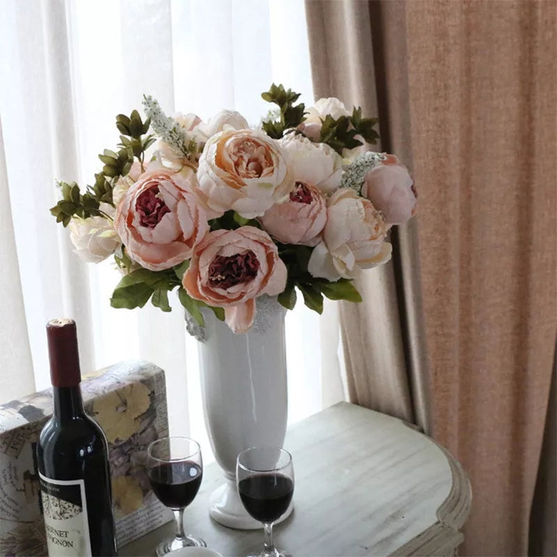 Peony Bouquet Vintage Wedding Flowers: Romantic Red