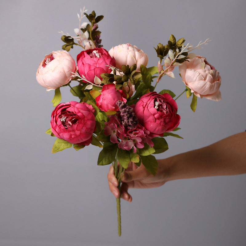 Peony Bouquet Vintage Wedding Flowers: Orange Rustic Charm