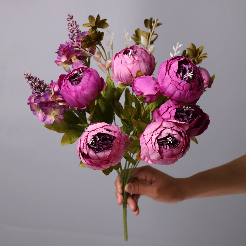 Peony Bouquet Vintage Wedding Flowers: Brown Rustic Charm