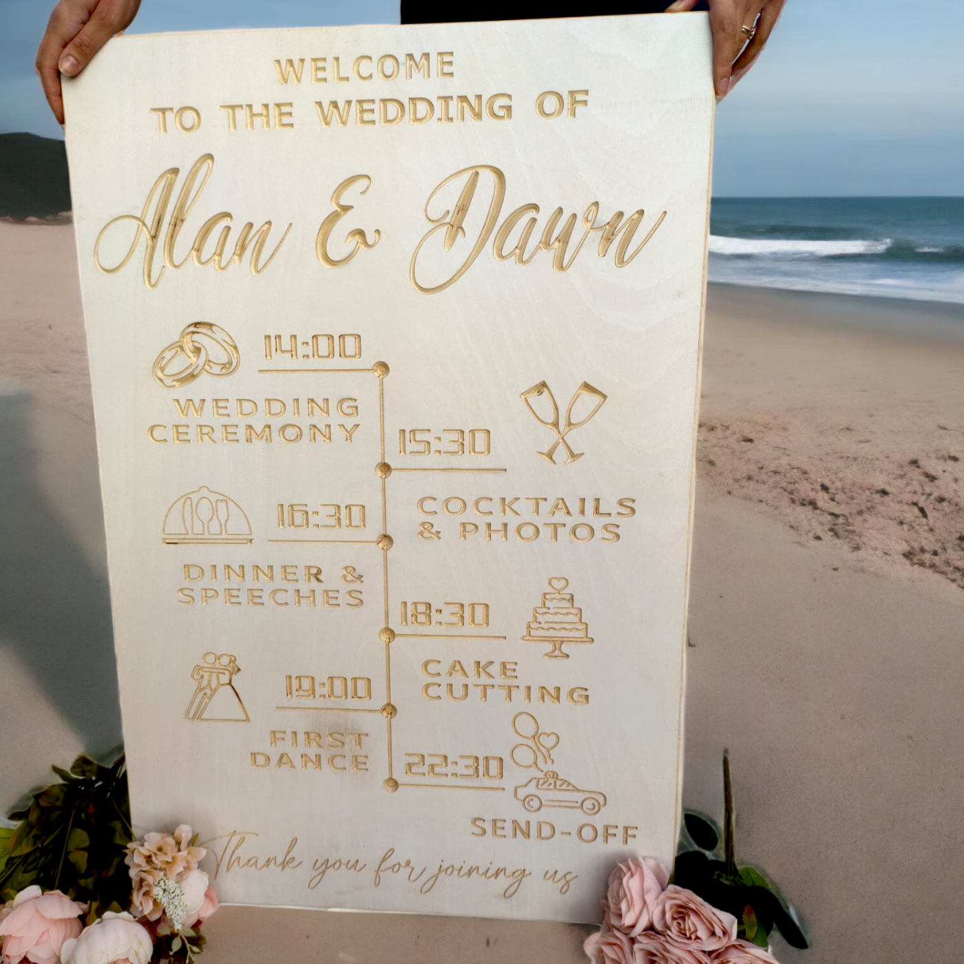 Order Of The Day Wooden Wedding Sign - Various Colours