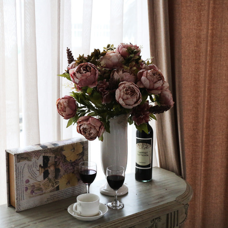 Peony Bouquet Vintage Wedding Flowers: Brown Rustic Charm