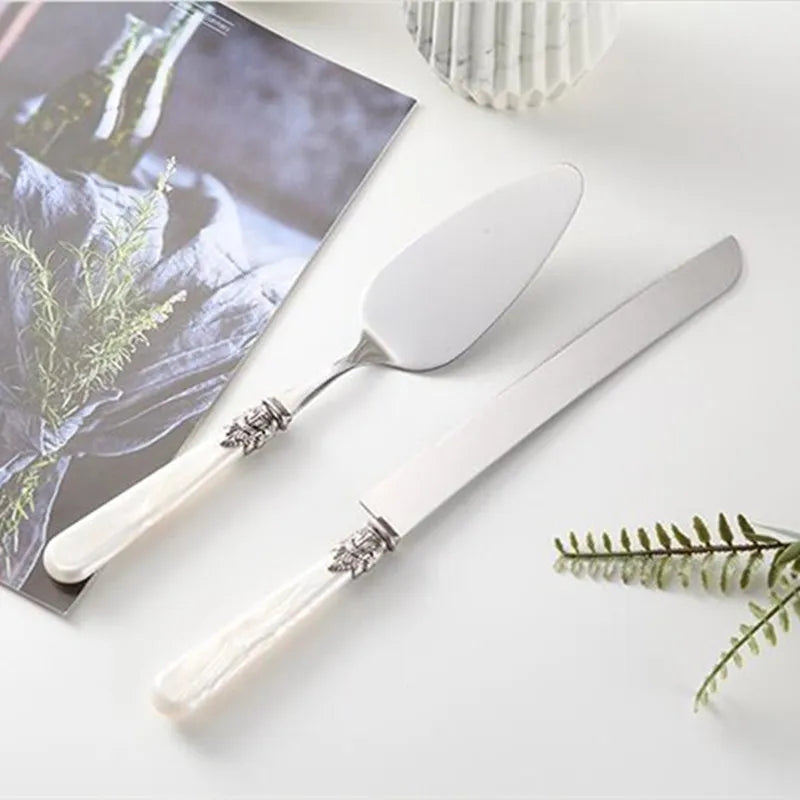 Stainless Steel Cake Knife 2 Piece Serving Set Wedding Engraved