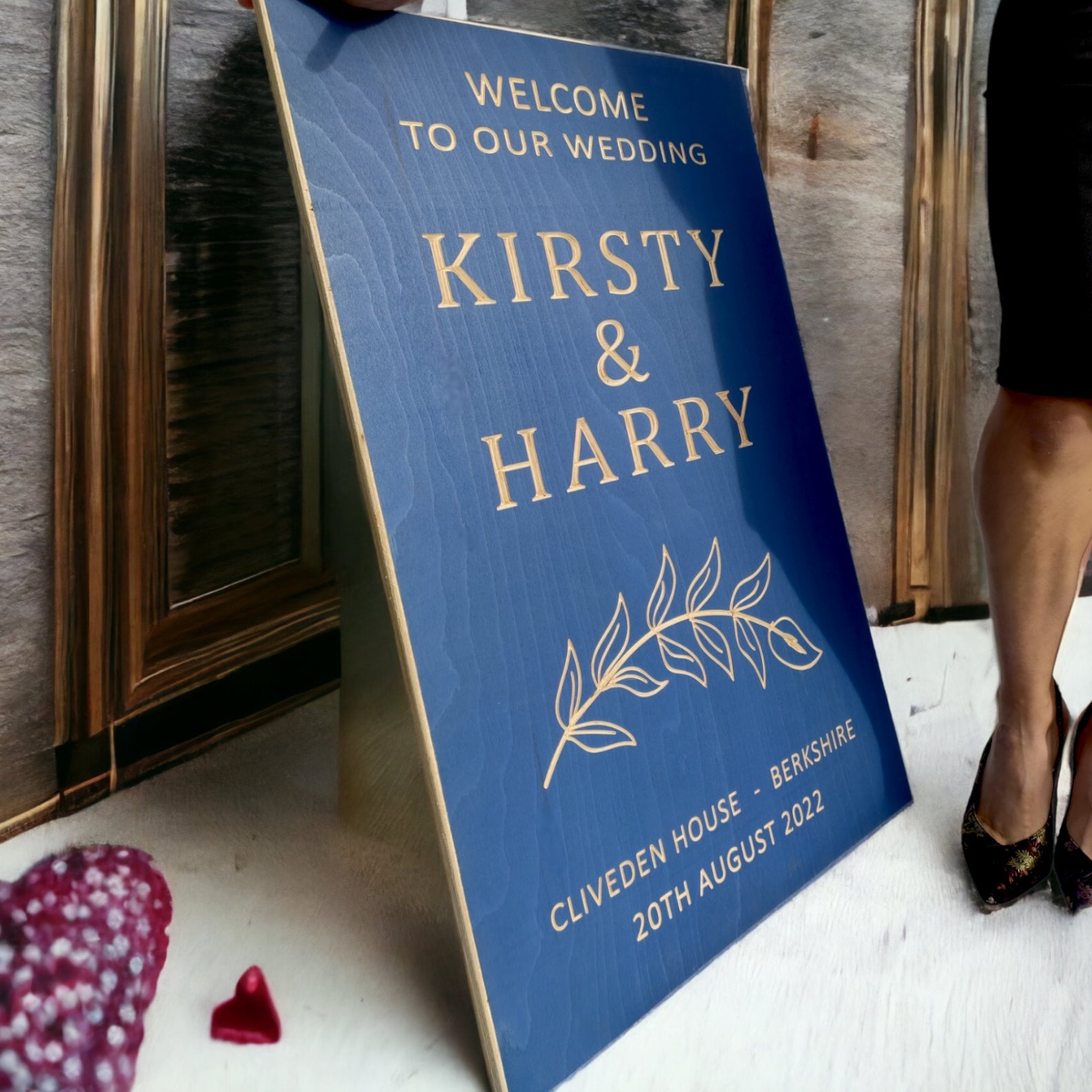 Welcome To Our Wedding Personalised Wooden Sign