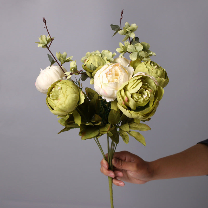 Peony Bouquet Vintage Wedding Flowers: Brown Rustic Charm