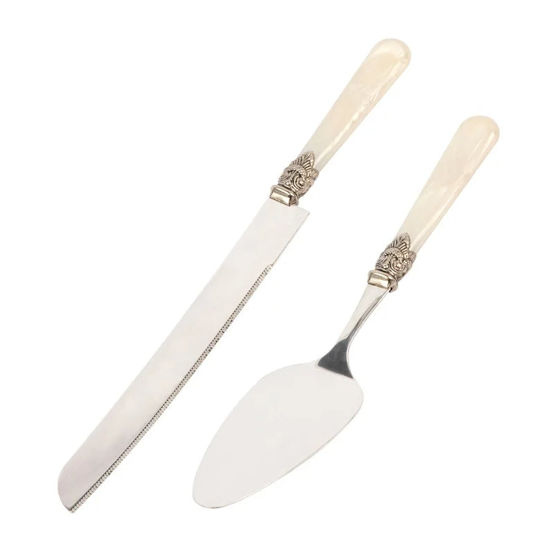 Stainless Steel Cake Knife 2 Piece Serving Set Wedding Engraved