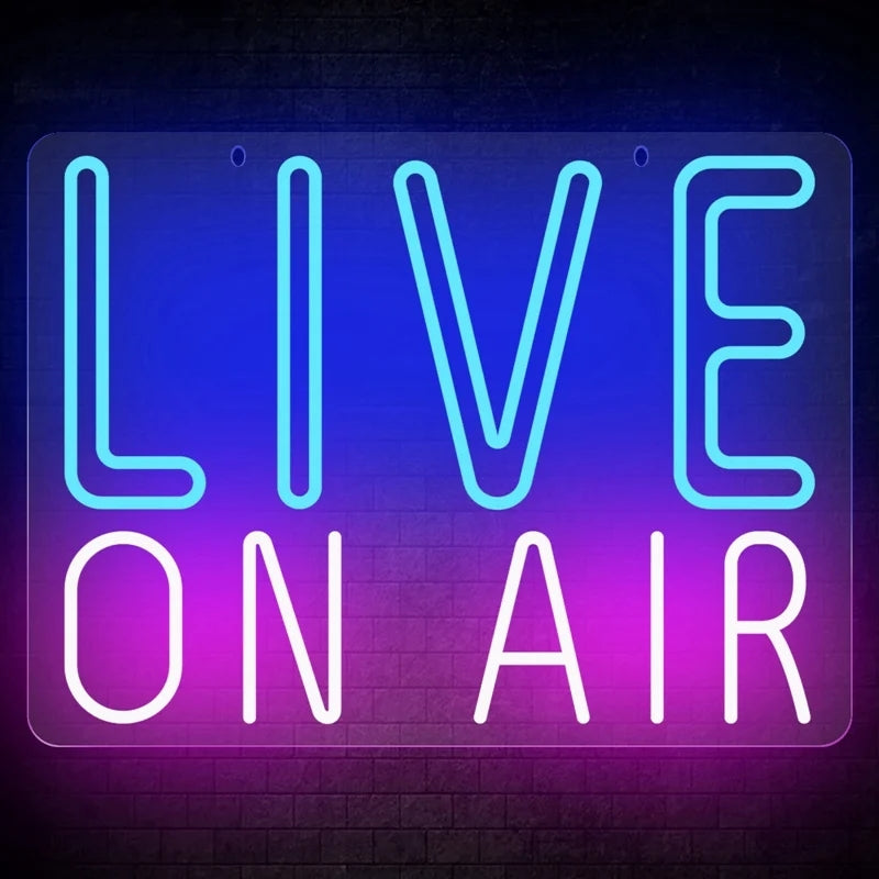 Live On Air Music Recording Studio Radio Led Neon Sign Home Decor Business