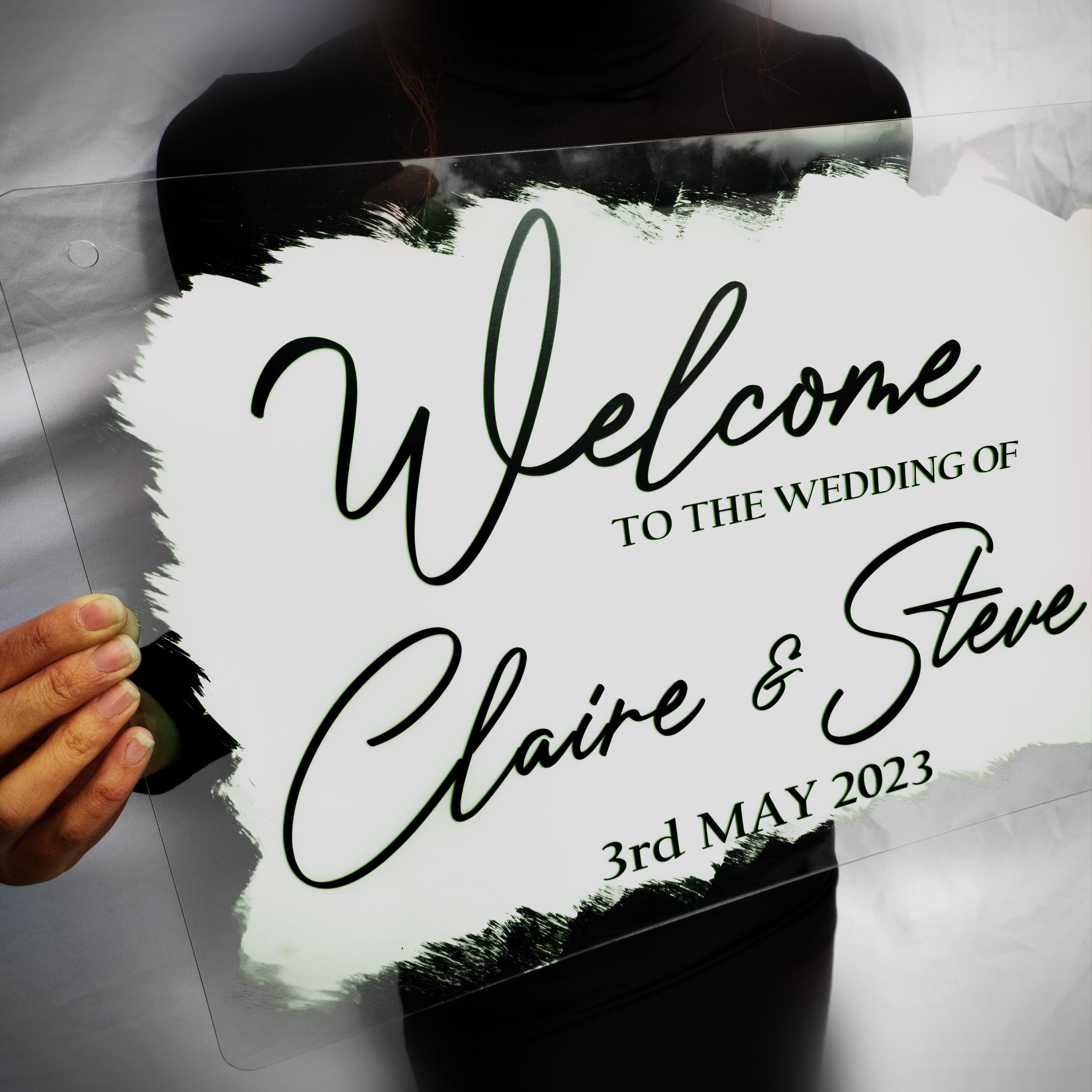 Welcome To Our Wedding Sign: Custom-Painted and On-Trend: Wide Range Of Colour Options